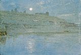 Albert Goodwin Famous Paintings - Whitby by Moonlight